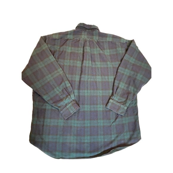 Ralph Lauren The Big Shirt Size Large Lightweight Flannel Blue and Green Plaid - Picture 3 of 4